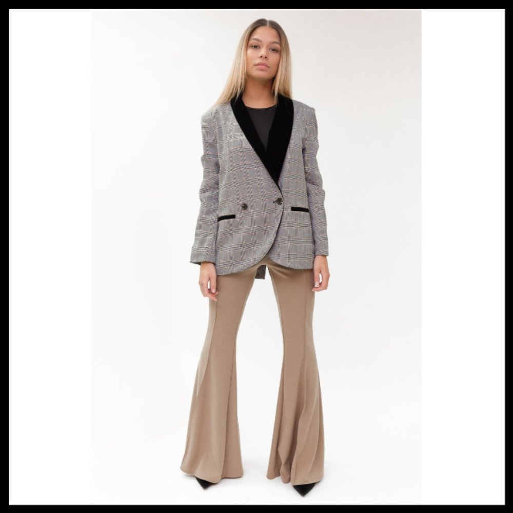 NWT Bell Bottom Pants with Gold Waist Buckle (Tan)